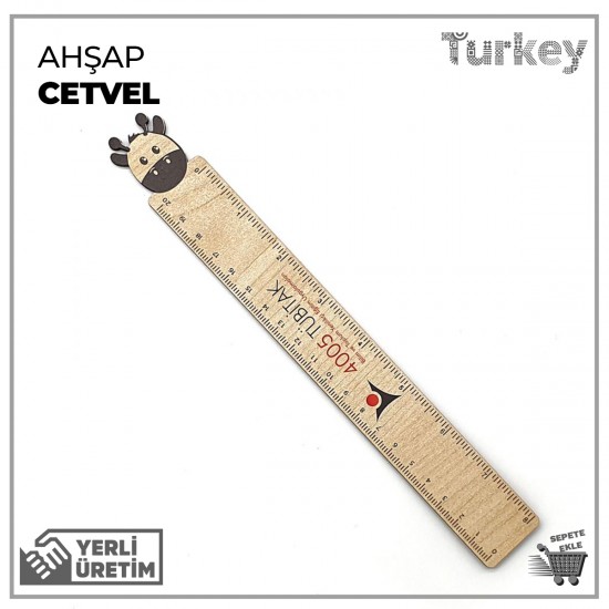 Ahşap Zürafa Cetvel 20 cm